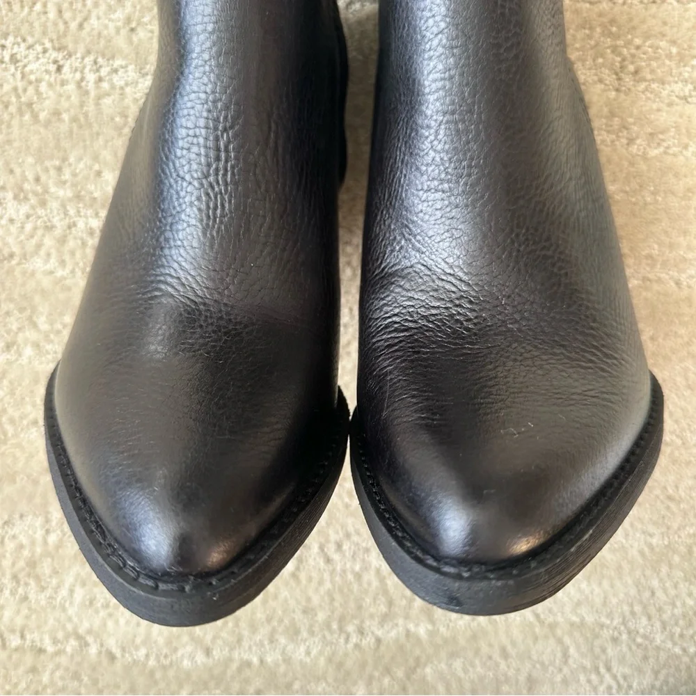 NEW Zodiac Darrah Leather Western Pointed Toe Cone Heel Booties Black Size 8.5